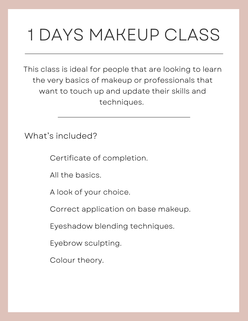 Price list for makeup artistry for GIA makeup